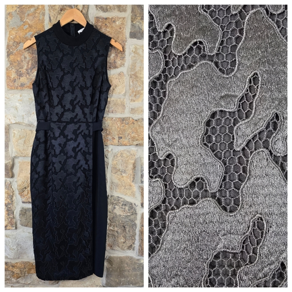 A.L.C. Lace Mesh Mock Neck Sheath Dress